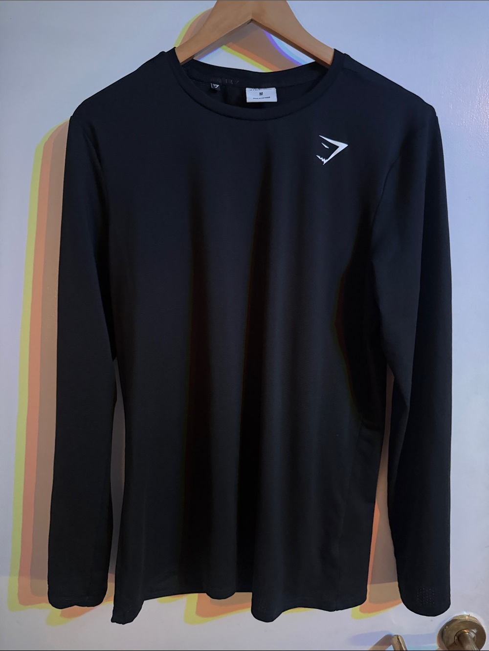 Gymshark Black Long Sleeve Logo Performance Base Layer Shirt